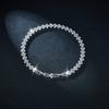 Ruizuan 925 Silver Moissanite Bracelet with Clover Inlay Handmade 18K Rhodium Plated Jewelry Necklace