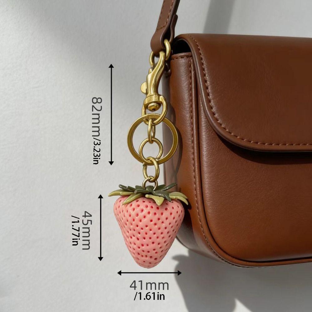 DIY Strawberry Keychain Elegant Bag Pendant Bag Accessories Fruit Bag Charm Key Ring