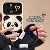 Applicable iPhone17promax iPhone Case 15 Plush Panda Doll Lanyard 16 Silicone 14 Cute Girl