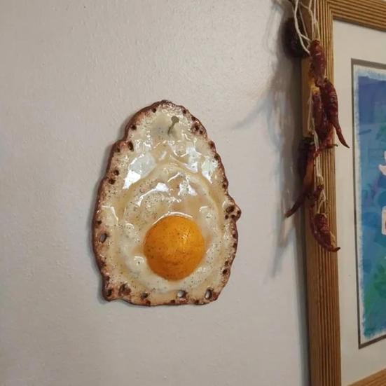 1/2/3/4Pcs Fried Egg Wall Decoration Fried Egg Hanging on a Nail Wall Art Home Living Room Kitchen Wall Decorative Acrylic Sign