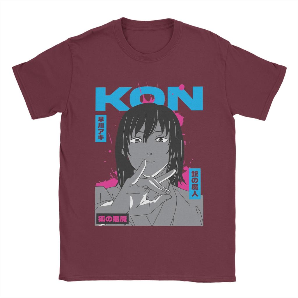 Kon Technique Reze Chainsaw Man Japanese Manga Men's T Shirts Novelty Tees Short Sleeve O Neck T-Shirt Cotton Plus Size Clothes