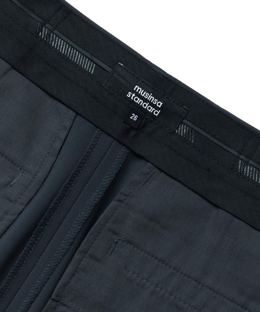 MUSINSA STANDARD WOMAN [Cooltandard] Women'S Semi-Balloon Hidden Banding Slacks [Iron Gray]