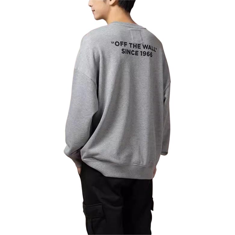 Vans Felpa Pullover Oversize Girocollo con Stampa Logo Alfabeto Top Unisex Grigio VN000H0SHTG