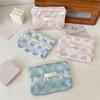 Elegant Floral Lace Trimmed Wallet Small Storage Bag Polyester Stylish Lightweight Carryall For Coin Accessories