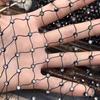1 Yard Crystal Diamand Fishing Net Fabric Hollow Out Stretchy Mesh Lace Fabric For Sewing  Dress Bag Shoe Garment Material