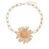 European & American Retro 3D Gold Flower Pendant Necklace - Versatile Clavicle Chain