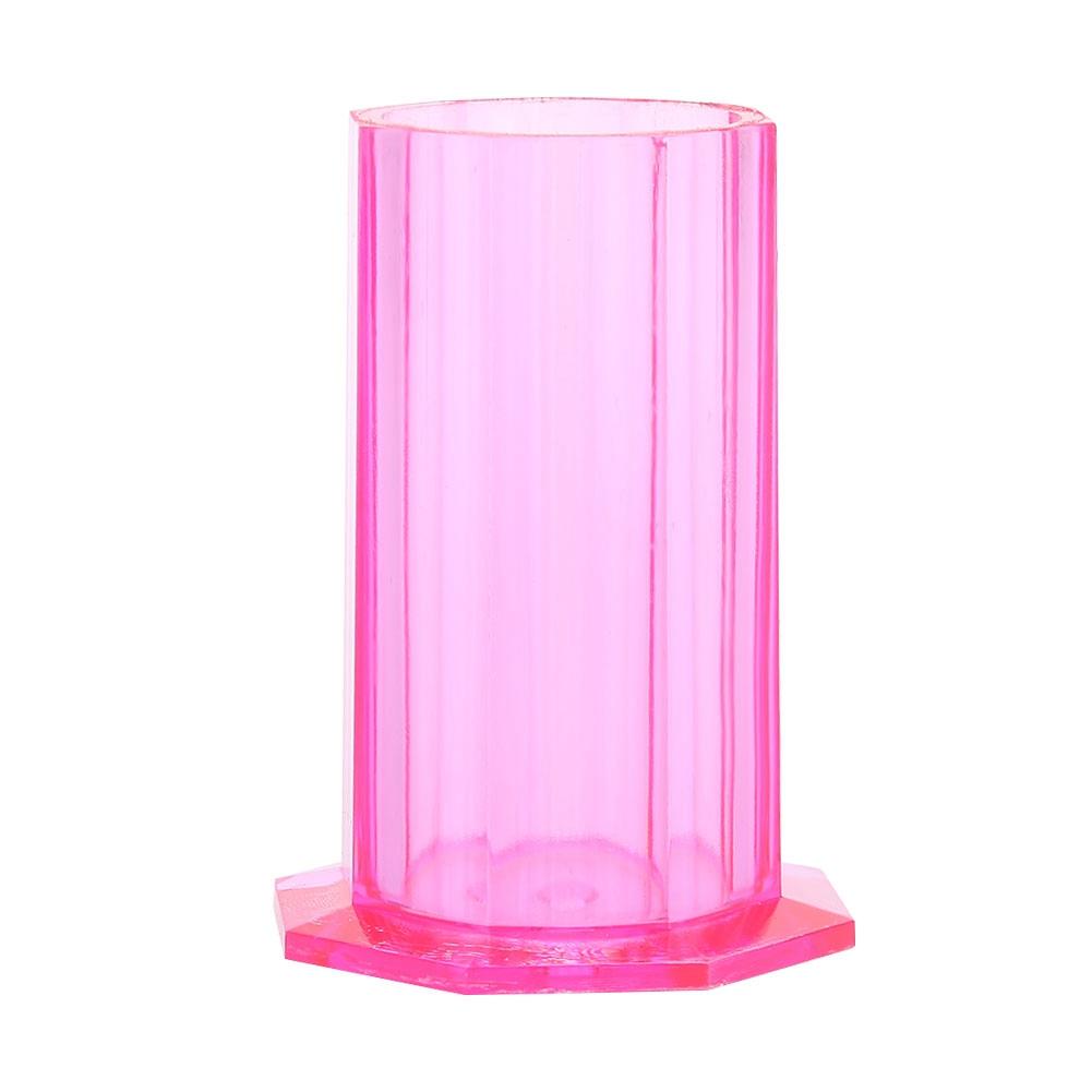 Nail Art Brush Storage Holder Painting Pen Case Manicure Tool Container (Pink)