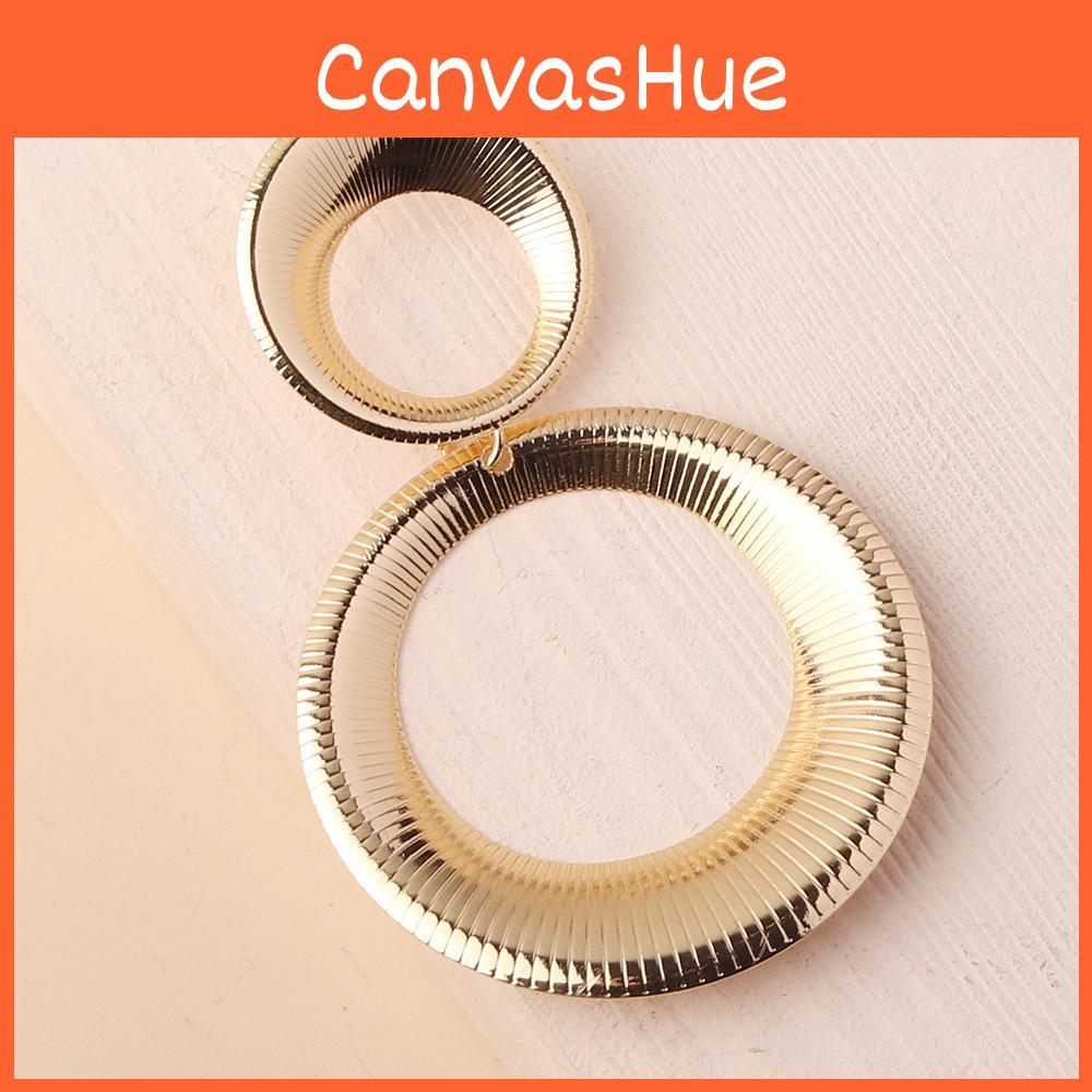 Elegant Metal Earrings With Geometric Shape And Gold Finish For Women Fashion Accessories Wedding Gift