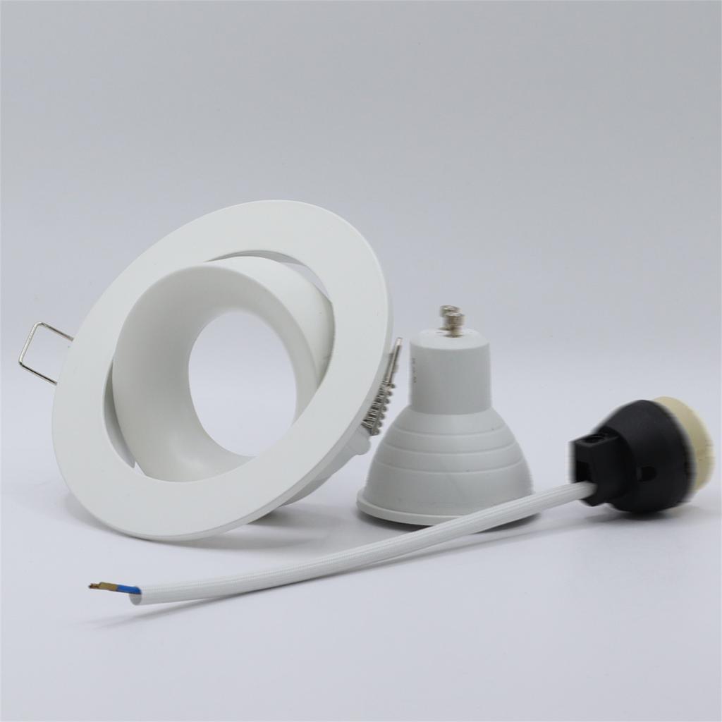 LED Downlight Recessed Ceiling Downlight  Socket Holder Dimmable Downlight LED Spot Light Spot Round Metal Satin GU5.3 GU10 MR16