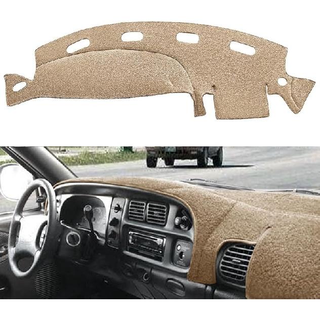 Yiz Dashboard Cover Dash Cover Mat Pad  Fit For Dodge Ram 1500 2500 3500 1998 1999 2000 2001 (98-01Black) Y21