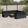 Vidaxl 13-Cz. Garden Furniture Set, Cushions, Black, Rattan PE