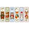 Stitch Bookmark Kit 6Pcs Single Sided 11CT DIY Printed Canvas Cotton Needlework Embroidery Set