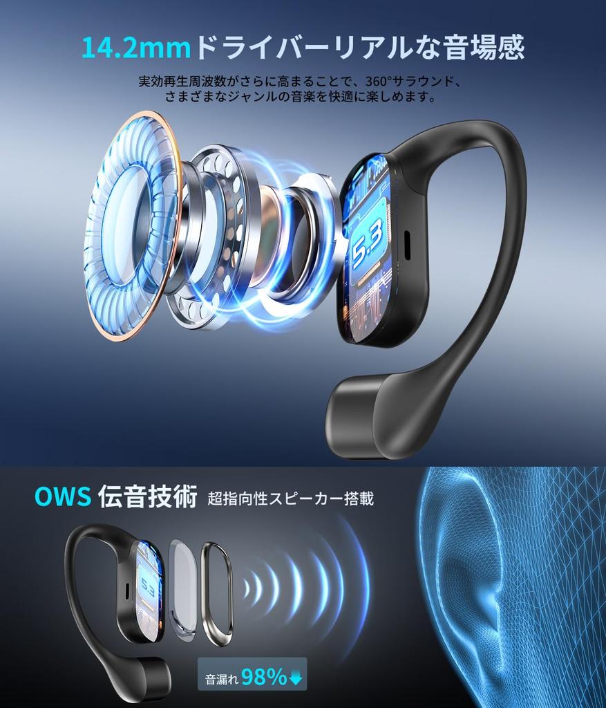 Bluetooth Wireless Bluetooth Instant Up To 60 Hours of Sound Leakage Bluetooth Earbuds with No Ear Innovations In Bone Air Fast Perfect for and Sports