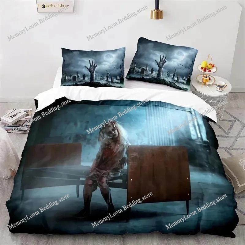 3D Print Colorful Horror Theme Spooky Bedding Set Boys Twin-Queen-King Size Duvet Cover Pillowcase Bed Kids Adult Soft Cozy