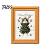 Holiday Kitchen Accessories Christmas Ghost/Dog/Cat Fridge Magnets, Retro Wooden Photo Frame Refrigerator Magnet, Strong Magnetic Creative Party