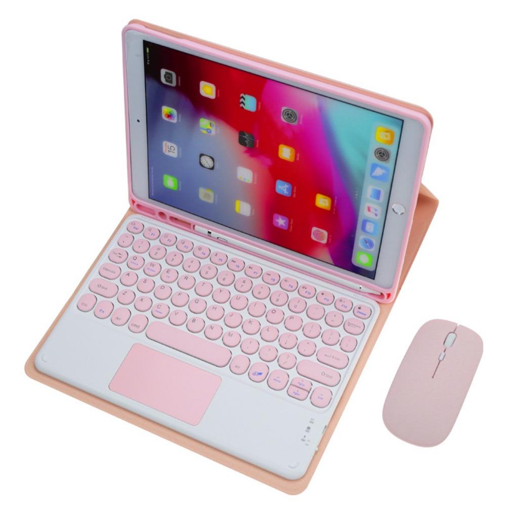 For iPad 11 Leather Case with Detachable Bluetooth Keyboard Touch Control for 10.9 10.2 Inch Tablet Mouse