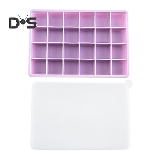 

Силиконовый лоток для льда с крышкой, 15/24 ячейки, легко вынимается, не содержит бисфенол А, летний холодильник, пресс-форма для приготовления коктейлей и виски, льдогенератор, кухонные принадлежности 24Grid фиолетовый
