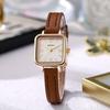 Trendy Square Leather Strap Women's Watch - Korean Style Luxury Quartz
