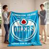 Edmonton Oilers Retro Logo Design Print Blanket Soft and Cozy Perfect for the Living Room Bed Sofa or a Nap,gift