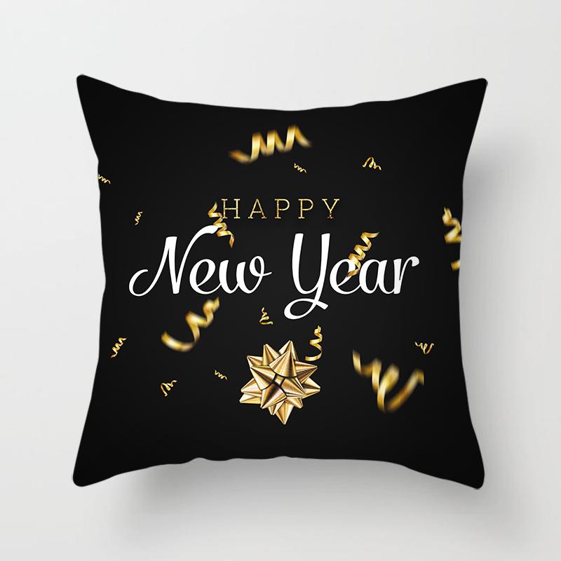 Creative Black and White Christmas Theme Pillowcase Holiday Gift Sofa Decoration Cushion Cover