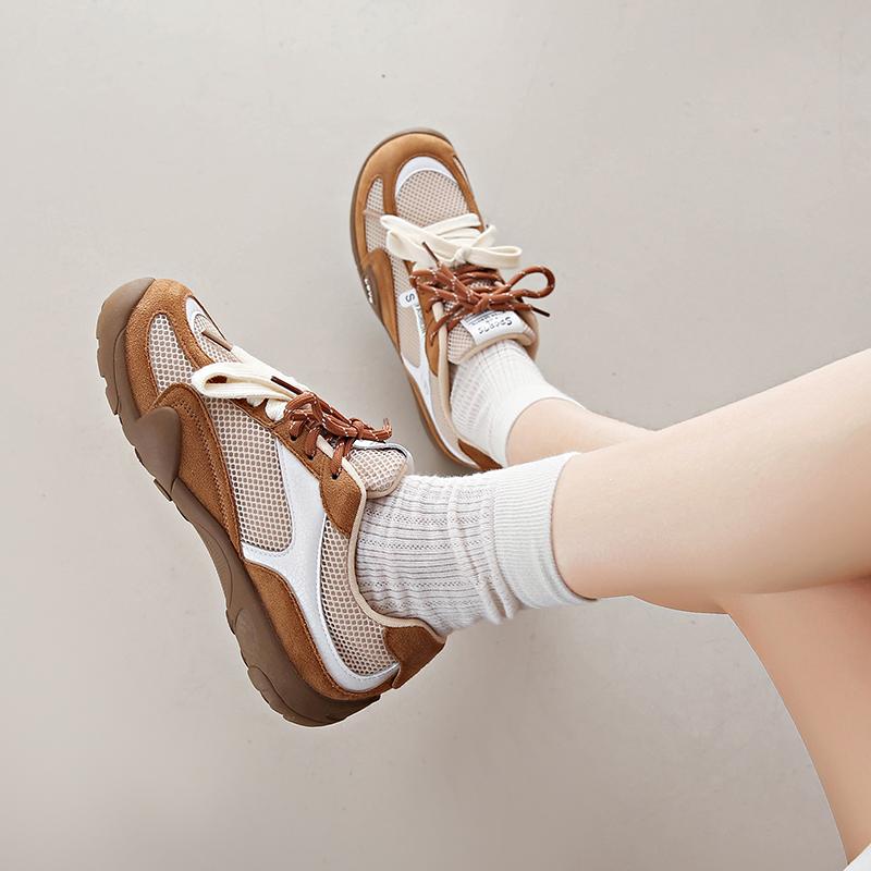 Fashion CRLAYDK Cloud Sneakers for Women Lace Up Trendy Shoes Mesh Outdoor Walking Casual Tennis Ladies Sport Anti Slip Trainers
