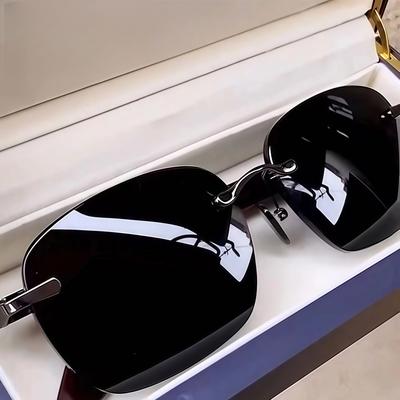 Nowe Stylowe Bezramkowe Okulary Przeciwsłoneczne Dla Mężczyzn Outdoor Jazda Wędkowanie Odcienie Modne Codzienne Akcesoria Podróżne