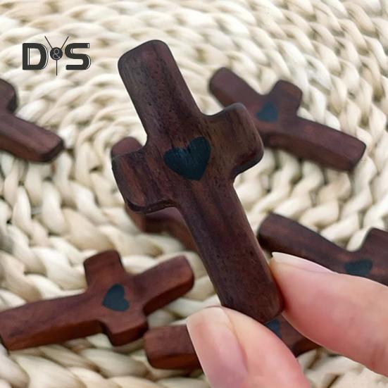 Handcrafted Wooden Fidget Cross Pocket Prayer Cross Fingertip Stress Relief Cross Gadget for Clutching Clinging And Praying Encouragement Gift
