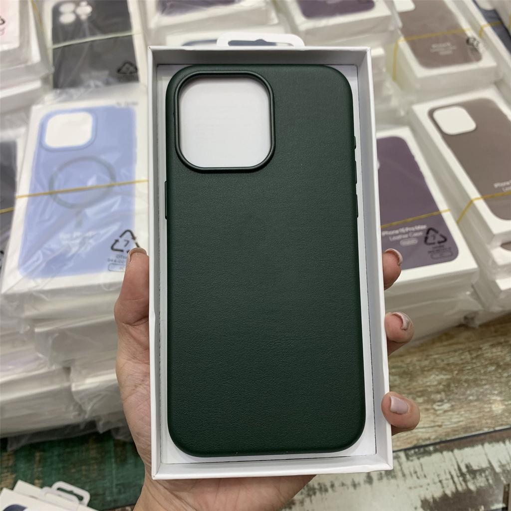 With Box Official Magnetic Busine Leather Case for Orginal IPhone 17 Pro Max 16 15 14 13 12 for Magsafe Wireless Charge Cover