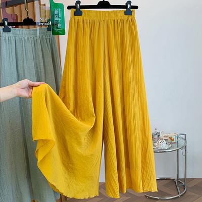 DIMANAF 2026 Vară Nouă Mărimi Mari Femei Pantaloni Lungi In Vechii Largi Talie Elastică Casual Pantaloni Femeie Uni