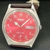 JAPAN 6309A VINTAGE SEIKO 5 AUTOMATIC MENS ARABIC RED COLOR DIAL WATCH A701369-5 R206a-a701369