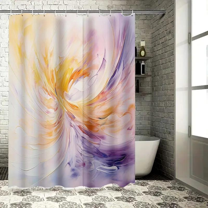 

Floral Printed Shower Curtain For Bathroom Decor Vivid Colors And Soft Fabric Perfect Gift Idea W60H190(CM)-1 Pcs