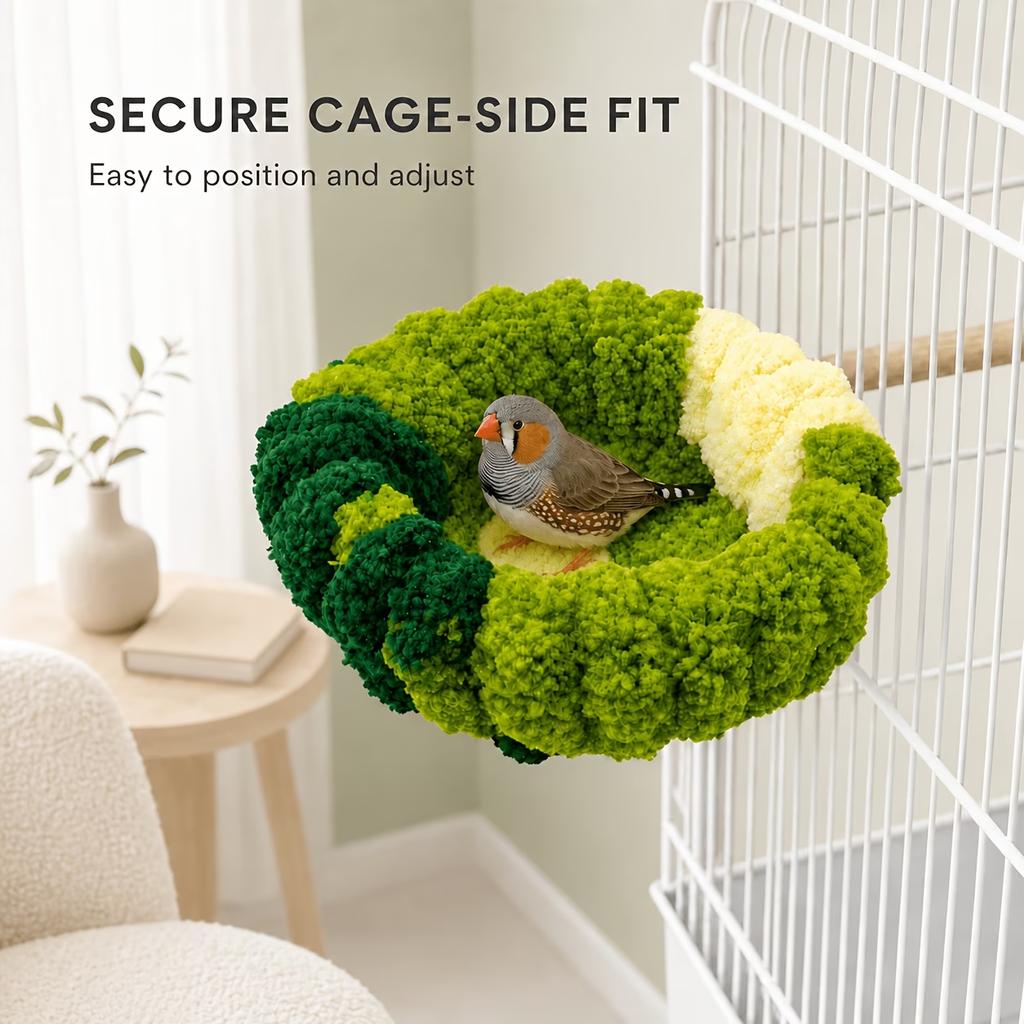 Thick Plush Warm Bird Nest Comfortable Non‑Slip Parrot Bed Perch Cage Mount Accessories For Canaries And Pet Birds Daily Rest