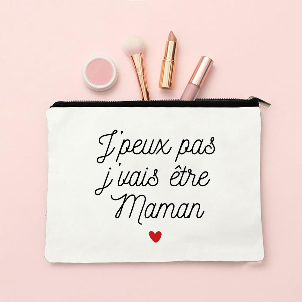 Best Mom French Printed Cosmetic Case Women Makeup Bags Travel Toiletry Organizer Female Wash Storage Pouch Mother's Day Gifts