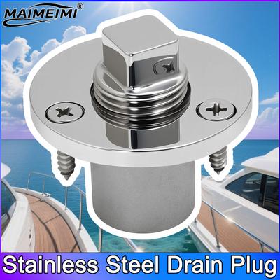 Stainless Steel Drain Plug Boat Marine Through Thru-Hull Valve Fitting 1inch Water Outlet Floor Drain Drain Plug Kit