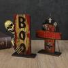 1/3pcs Halloween Wooden Ornaments Scared Pumpkin Ghost Skull Home Desktop Decoration Horror Props 2025 Halloween Party Supplies
