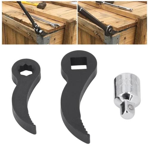 Pry Bar Wrench Adapter Head, Tight Space Pry Bar Adapter Head Tool, Half Shaft Removal Car Repair Tool with Adapter, 1/2" Drive and 3/8" Drive