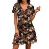 Fashionable Women's Casual Floral Wrap Dress With V-Neck And Waist