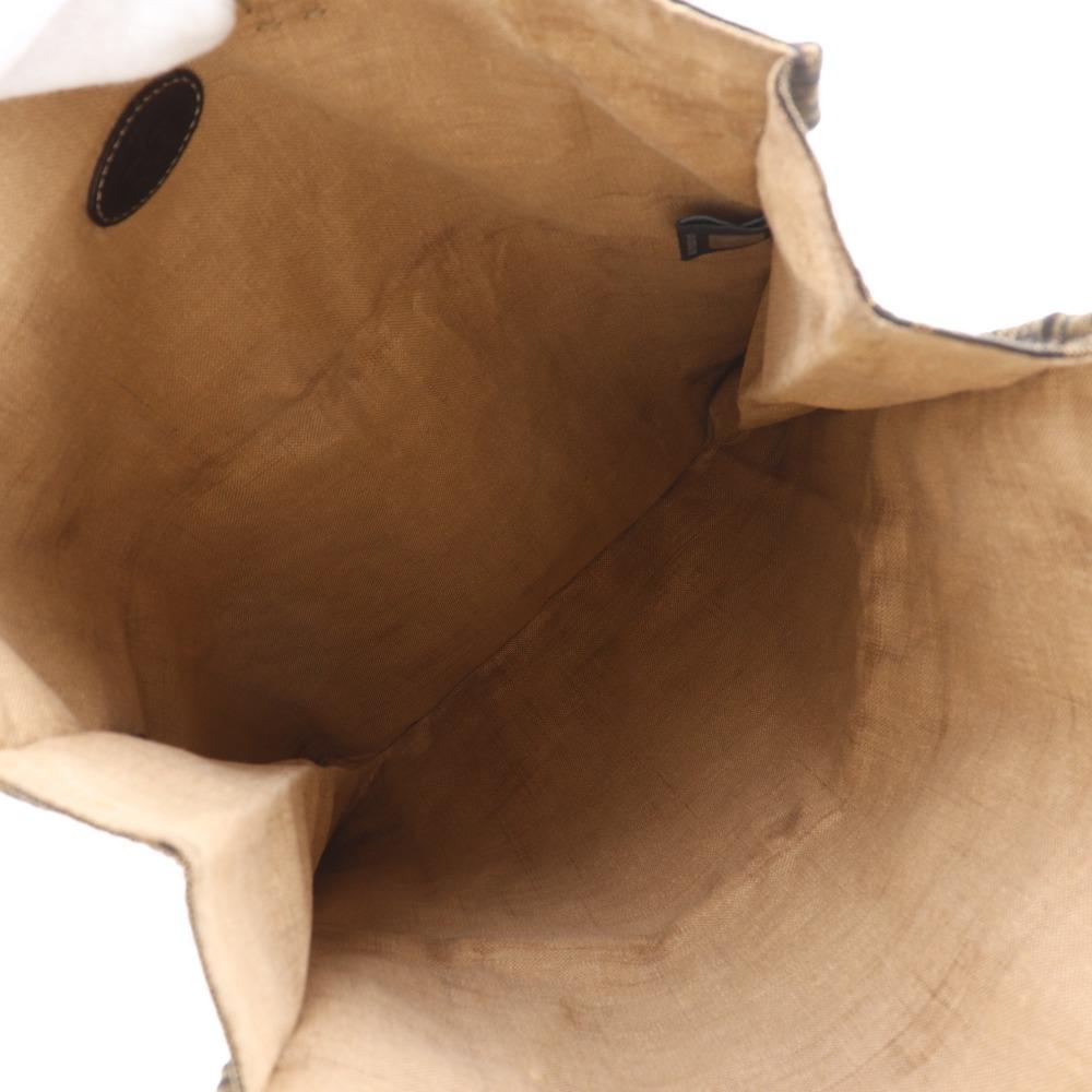 Fendi Zucca Handbag Tote Bag Brown Nylon Canvas Unisex Used