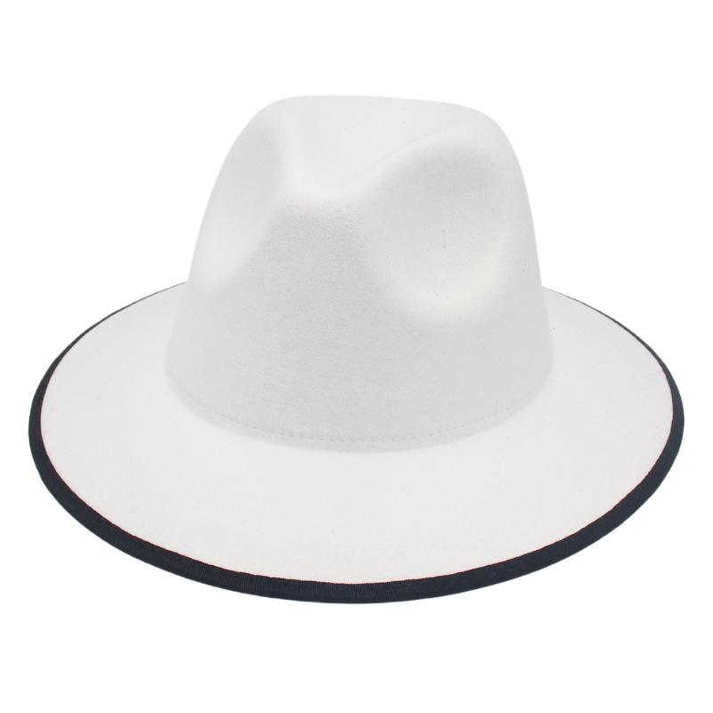 Hemming Fedora Top Hat Tweed Jazz Hat Spring Summer Felt Hat