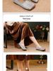 2025 Autumn Women's Retro Genuine Leather Square Toe Slip-On Ballet Flats