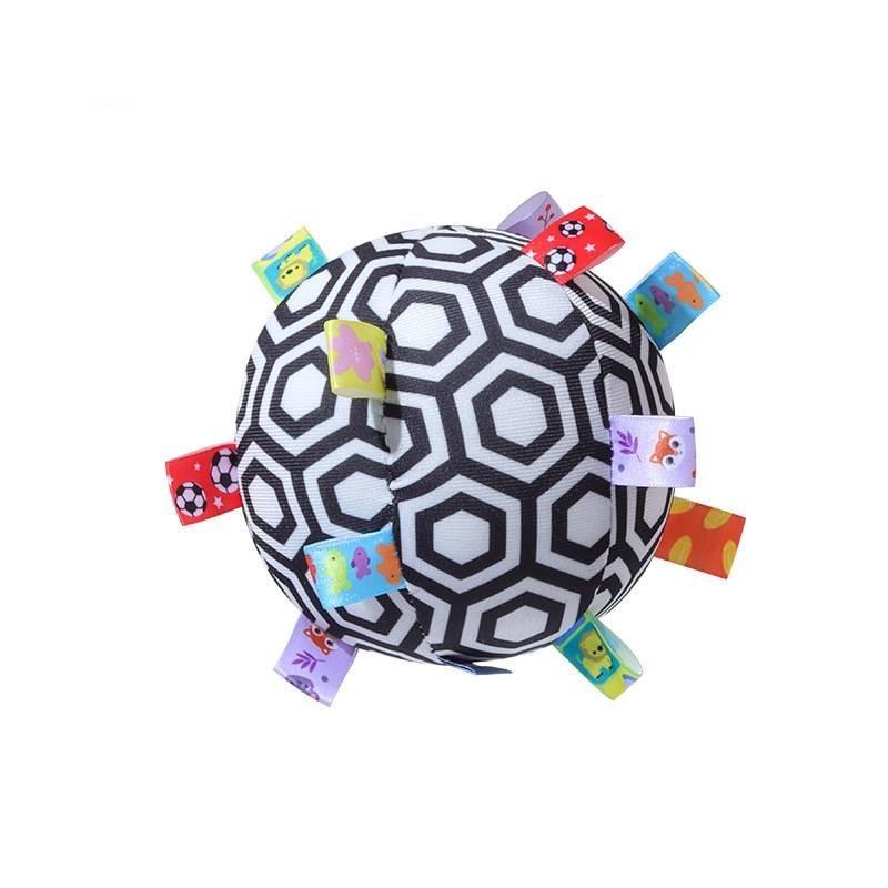 Aipinqi Soft Plush Baby Grasping Rattle Ball Black And White Sensory Early Education Toy