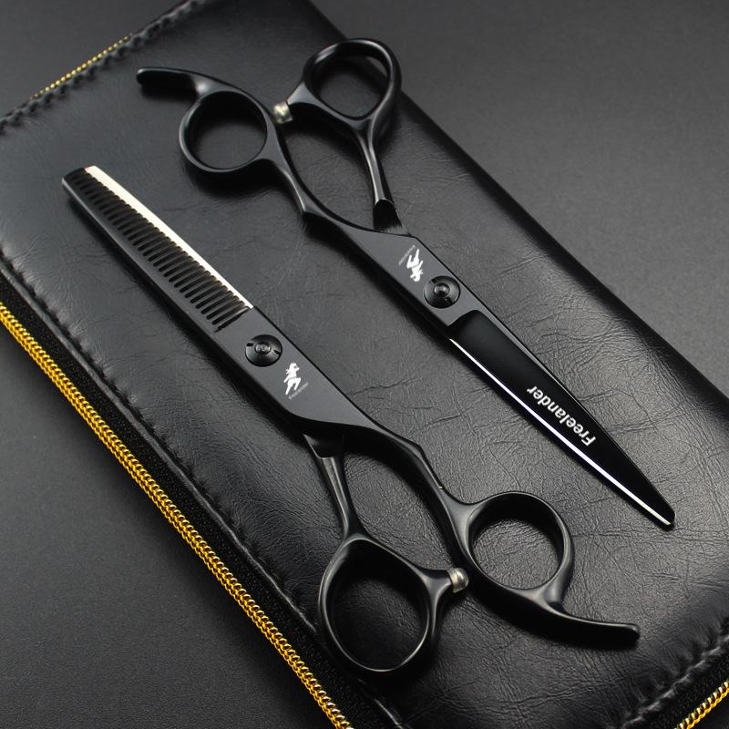 6.0 Inch Gm-12 Black Pipe Handle, Hair Scissors, Flat Scissors, Tooth Scissors, Thin Scissors pipe handle hand type flat
