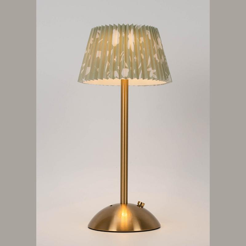 Metal Rechargeable Led Desk Lamp with Fabric Shade Wireless Dimmable Creative Mood Light Portable Touch Ambient Light for Living Room