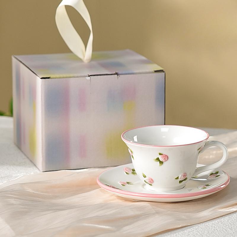 

Особенная красивая кофейная чашка для женщин, личная, высокоценная кружка, керамическая чашка для послеполуденного чая в британском стиле, набор чашка и блюдце 180ml