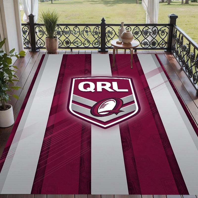 Soft Floor Carpet Queensland Maroons Pattern Area Rug Decorative Mat For Home Room Decoration