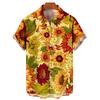 Camicie Hawaiane da Uomo Stampa 3D Grafica Girasole Moda Bottoni Manica Corta Collo a Revers Streetwear Camicie Hawaiane per Uomo Estate