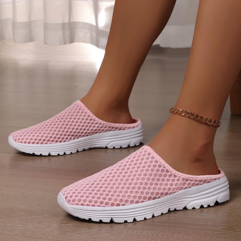 Women's Backl Walking Sneakers Summer Girls' Footwear Slip-on Mules Shoes Comfort Casual Travel Mule Slippers for Girl