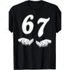 Herren 67 Meme Grafik T-Shirt Rundhals 6&7 Hände Druck Schwarz Lässig Geburtstagsfeier Geschenk