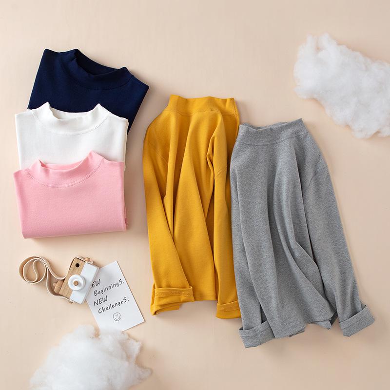 Kids' Fleece-Lined Cotton Turtleneck Sweatshirt - Warm Autumn/Winter Layer