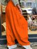 2025 European Autumn/Winter Women's Cotton Linen Wide-Leg Pants with Pockets - Loose & Slimming Design